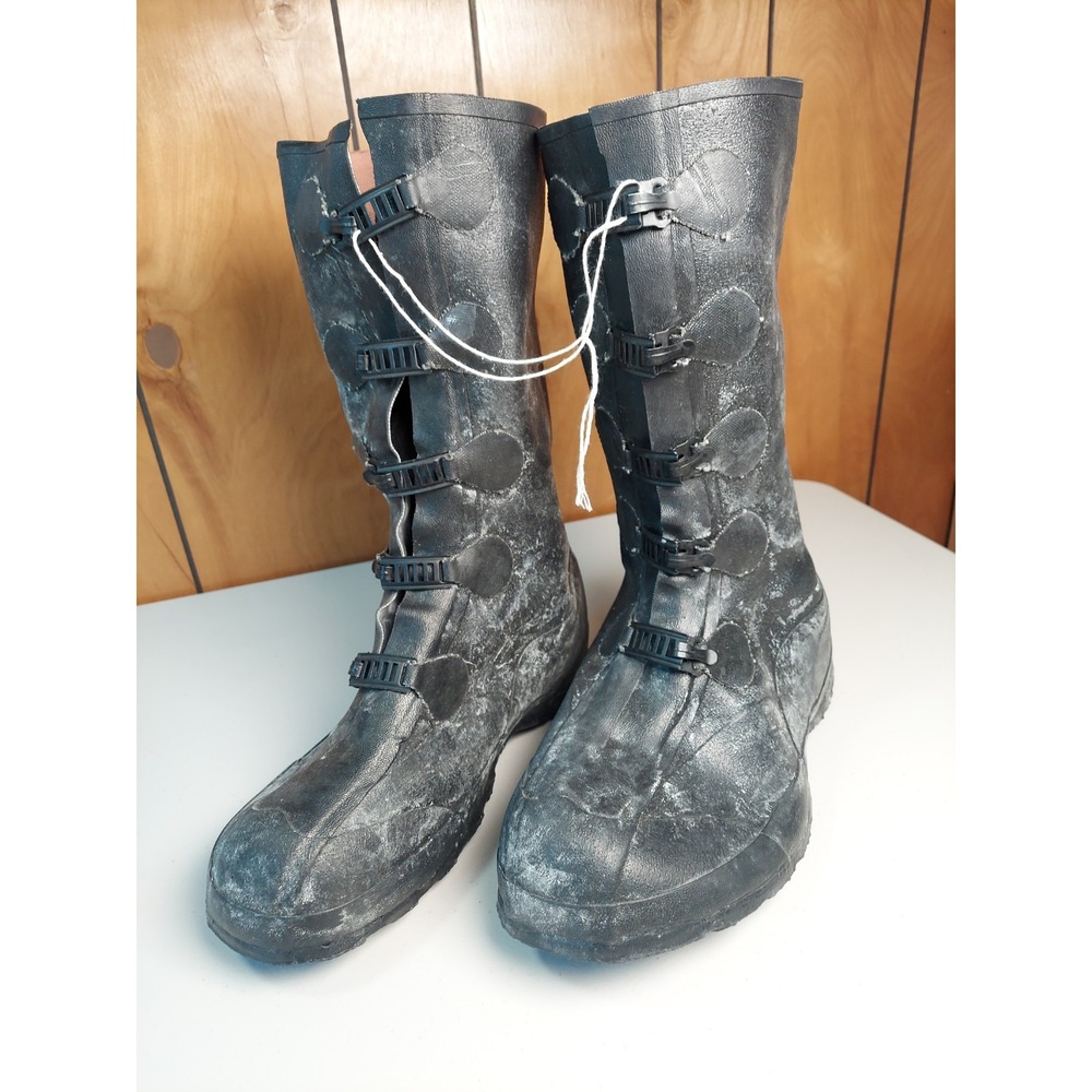 Miner Industries Military Rubber Boots Mens 9 Mid Calf 5 Buckle Waterproof Black